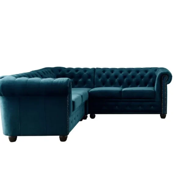 William - Canapé Chesterfield Dangle Réversible - 5 Places - En Velours