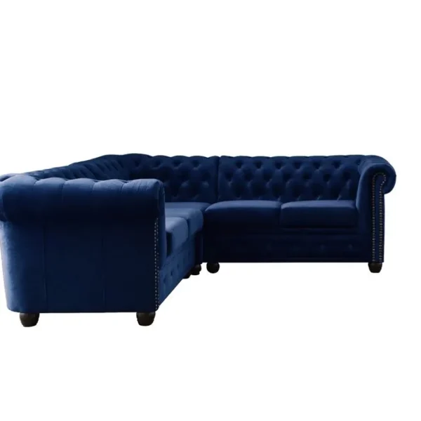 William - Canapé Chesterfield Dangle Réversible - 5 Places - En Velours