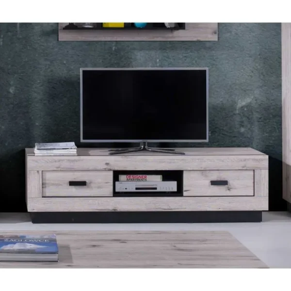 Otis - Meuble TV - Bois Gris - 170 Cm - Style Contemporain