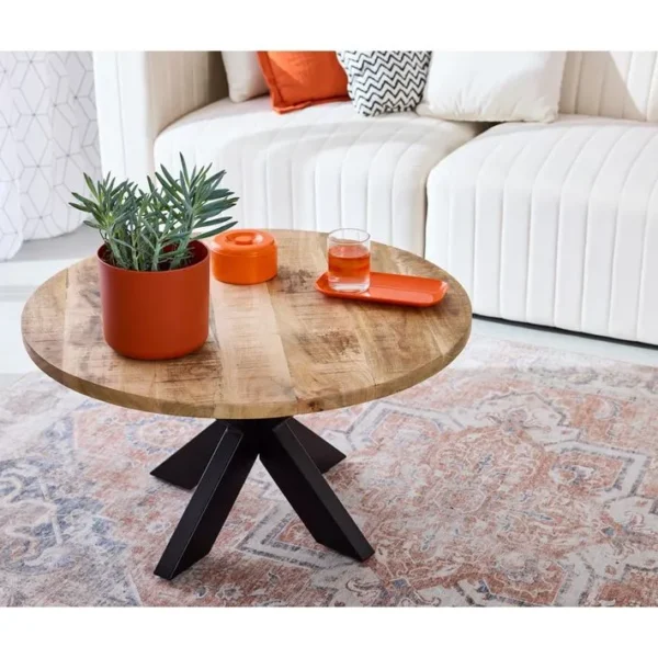 Eldorado - Table Basse - Bois Et Noir - 80 Cm