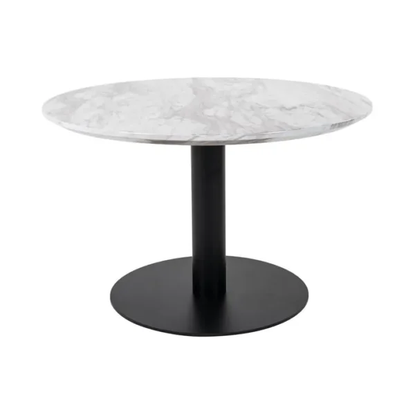 Valverde - Table Basse Ronde - Effet Marbre - Noir - 70 Cm