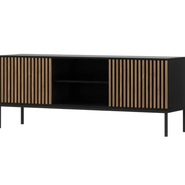 Savanna - Meuble TV - Bois Et Noir - 150 Cm