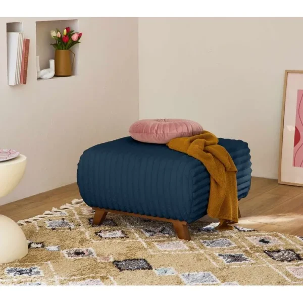 Cristal - Pouf Modulable - 65 Cm - En Fausse Fourrure Côtelée