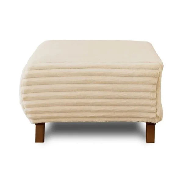 Cristal - Pouf Modulable - 65 Cm - En Fausse Fourrure Côtelée