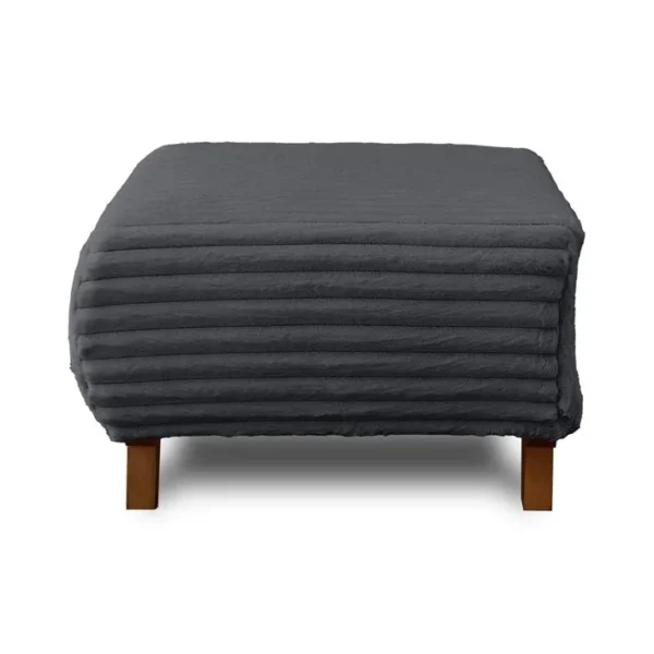 Cristal - Pouf Modulable - 65 Cm - En Fausse Fourrure Côtelée