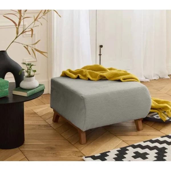 Cristal - Pouf Modulable - 65 Cm - En Velours Côtelé