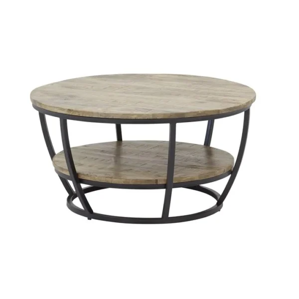 Corazon - Table Basse - Bois Et Noir - 86 Cm