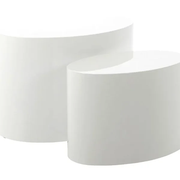 Aeryn - Lot De 2 Tables Basses - Blanc - 48 Et 40 Cm