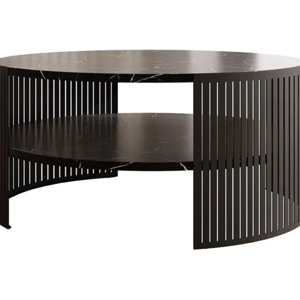 Cruz - Table Basse - Effet Marbre Noir - 75 Cm