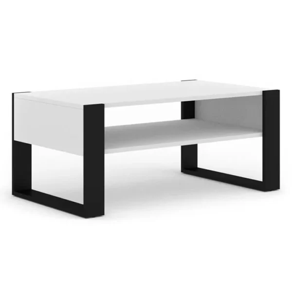 Donnely - Table Basse - Blanc Et Noir - 110 Cm