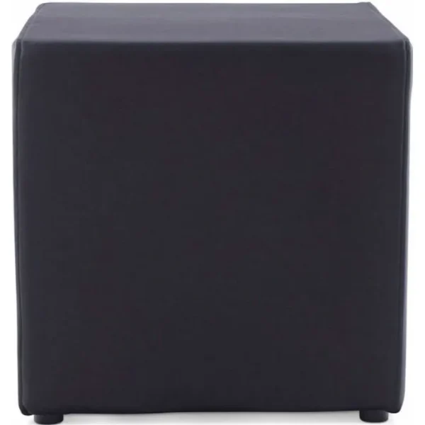 Tabouret Bas Simili Cuir Noir 41x41x41cm