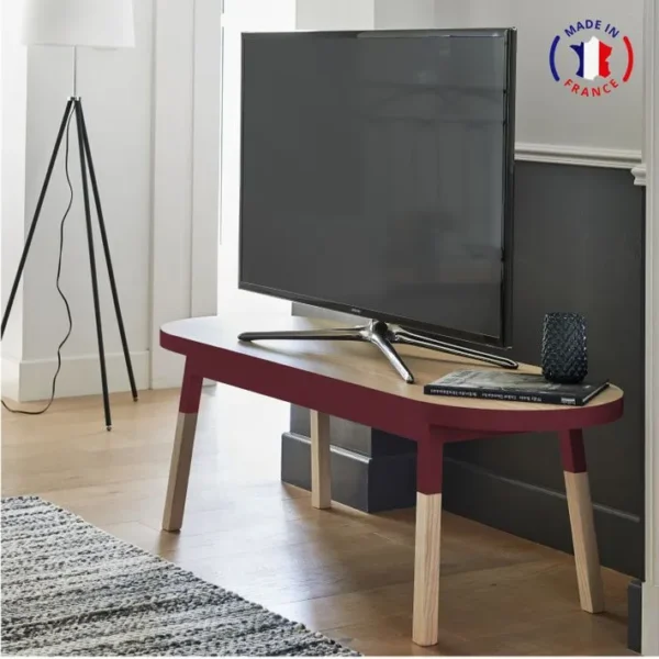 Support TV Banc 140 Cm, 100% Frêne Massif