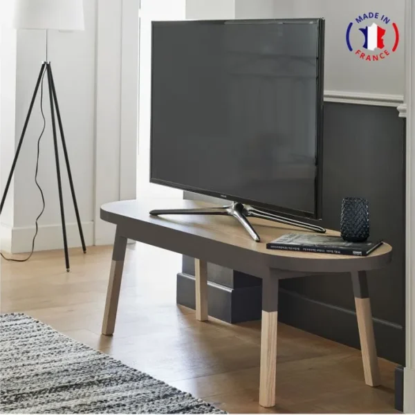 Support TV Banc 140 Cm, 100% Frêne Massif