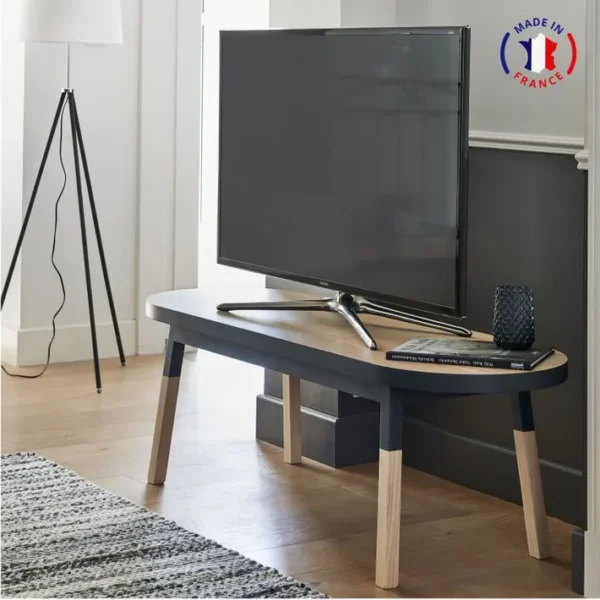 Support TV Banc 140 Cm, 100% Frêne Massif