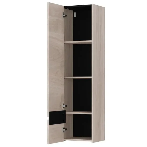 Armoire Murale Design Noire Et Aspect Chêne Basic