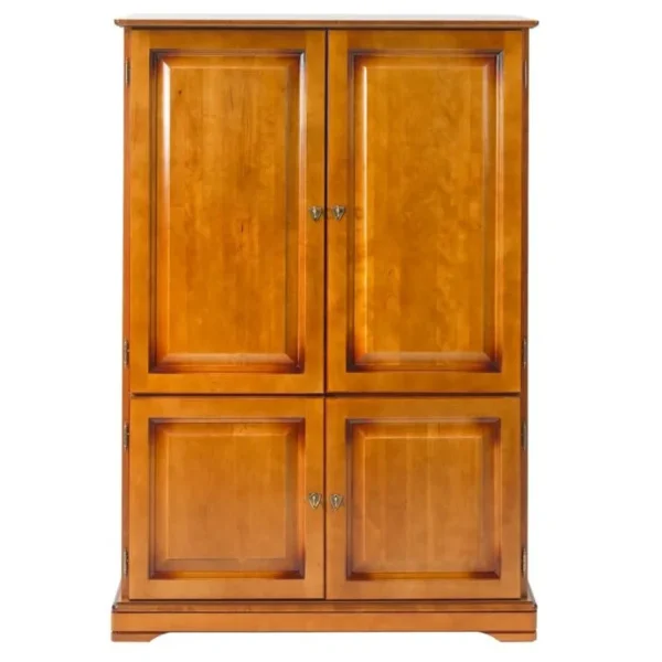 Armoire Informatique Merisier 4 Portes 7 Niches L 97 H 141 P 54 Cm