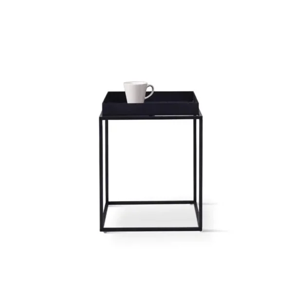 Bout De Canapé Table Basse Métal Noir Mat Style Industriel 40x40x45cm