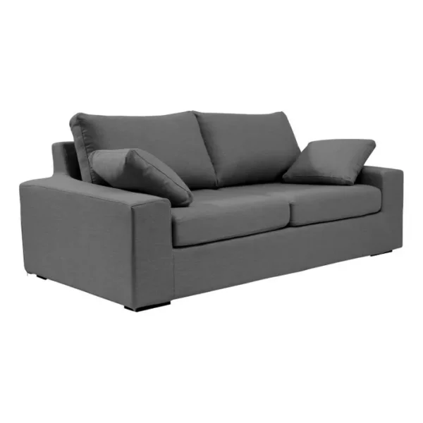 Canapé 3 Pl Deule 193 Cm Fixe Tissu Anthracite - 100% Déhoussable - Fab. France