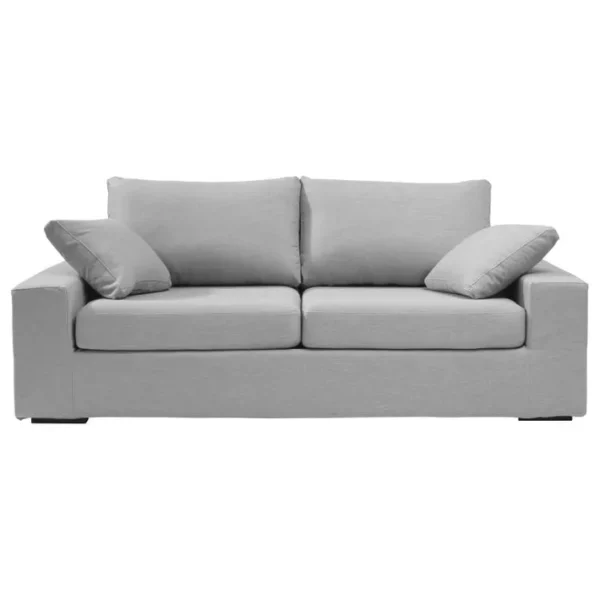 Canapé 3 Pl Deule 193 Cm Fixe Tissu Gris Clair - 100% Déhoussable - Fab. France