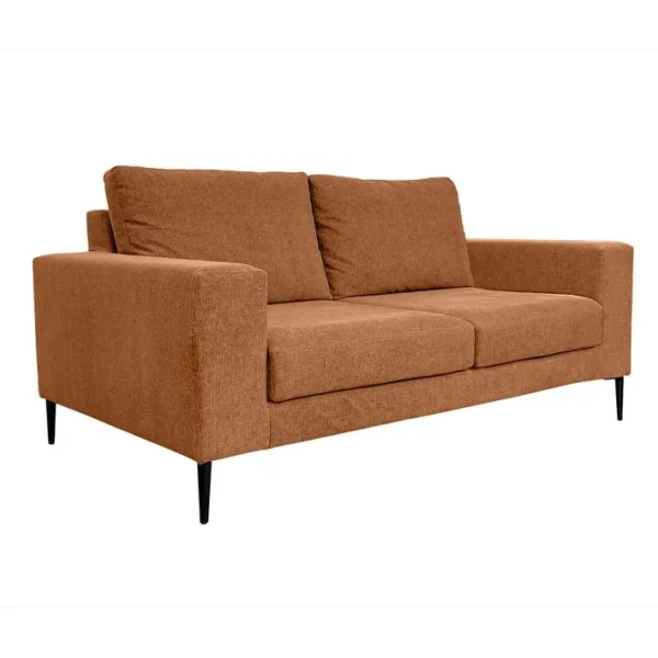 Canapé 3 Pl Sambre 191 Cm Fixe Tissu Terracotta - 100% Déhoussable - Fab. France