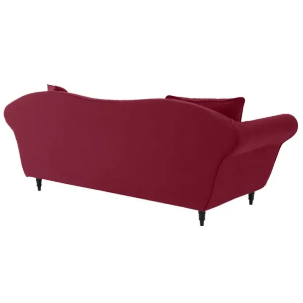 Canapé 3 Pl Alba 238 Cm Velours Aubergine - 100% Déhoussable - Fab. France