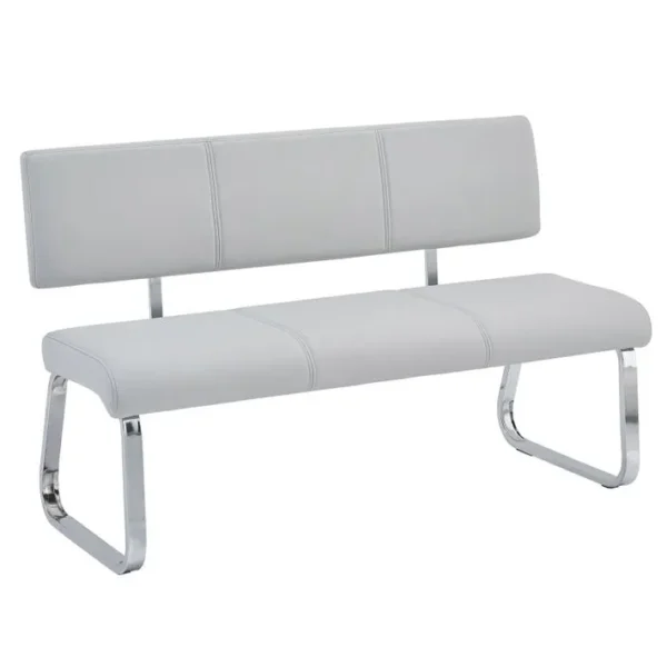 Banc Design Avec Dossier Vilas, En Synthétique Gris Clair