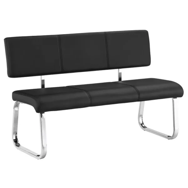 Banc Design Avec Dossier Vilas, En Synthétique Noir