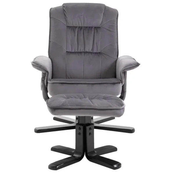 Fauteuil De Relaxation Avec Repose-pieds Charles, En Velours Gris