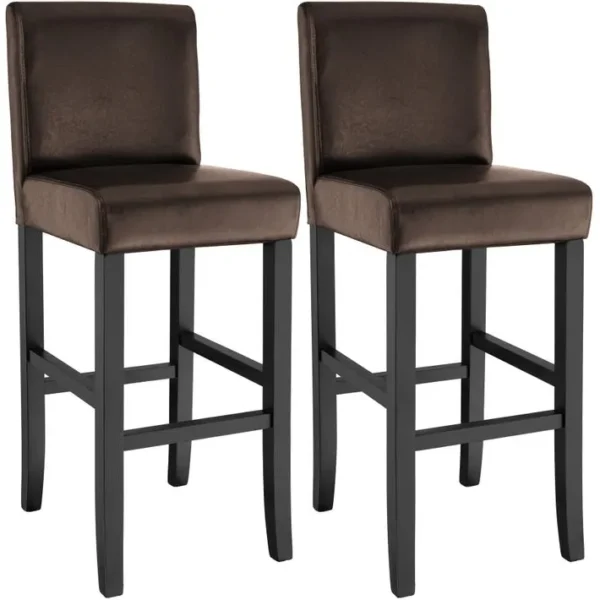 Lot De 2 Chaises De Bar - Marron