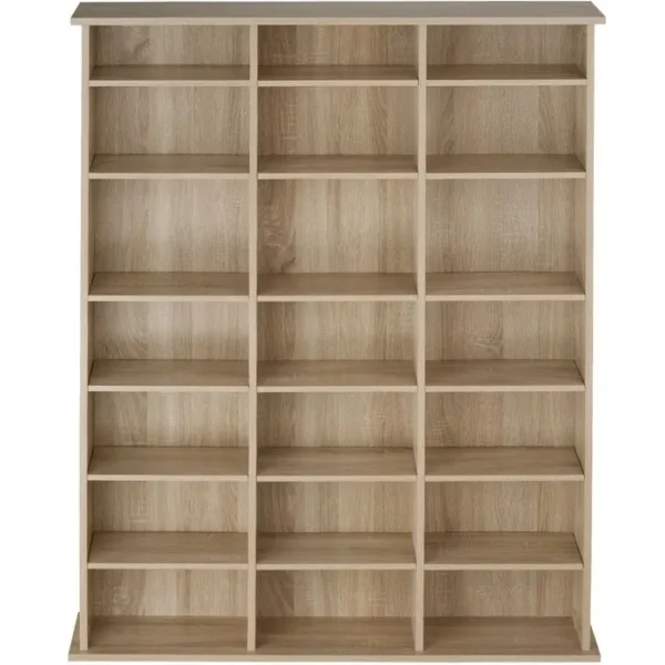 TECTAKE Étagère Bibliothèque Stevie 105,5x19x136,5cm - Bois Clair, Chêne Sonoma