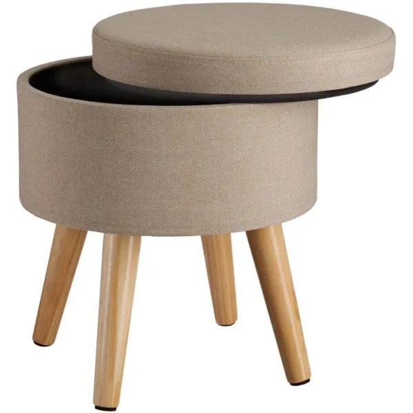 Tabouret Avec Coffre De Rangement Aspect Lin Yumi 150 Kg - Sable