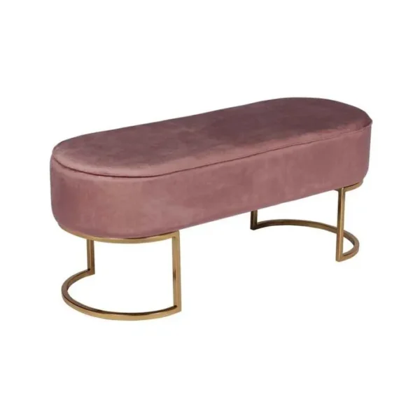 Banc Design En Velours pera 105cm Rose et Or