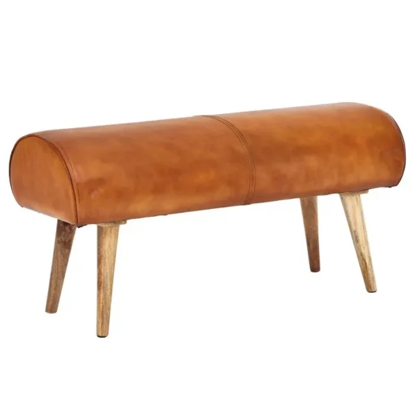 Banc En Cuir Véritable 100 Cm Springbok Banc En Cuir Banc De Couloir Banc En Bois Massif