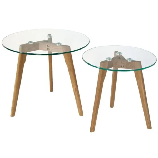 2 Tables Basses Rondes En Verre