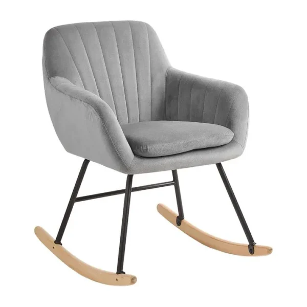 Fauteuil à Bascule Velours Gris Liarum