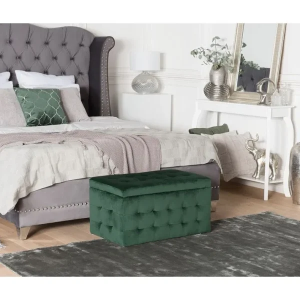 Coffre De Rangement Chesterfield Vert Foncé Michigan