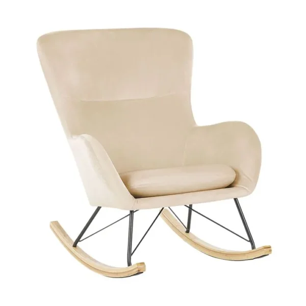 Fauteuil à Bascule Velours Beige Ellan