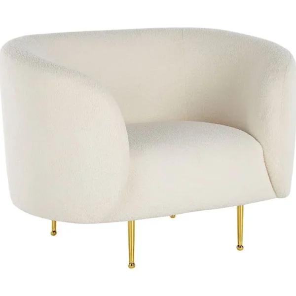 Bouclé Fauteuil Blanc Loen