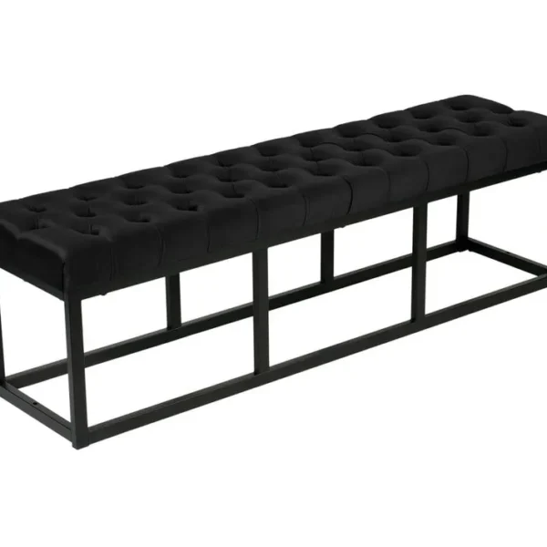 Banquette Polson En Velours Avec Support En Métal Noir Noir /150 Cm