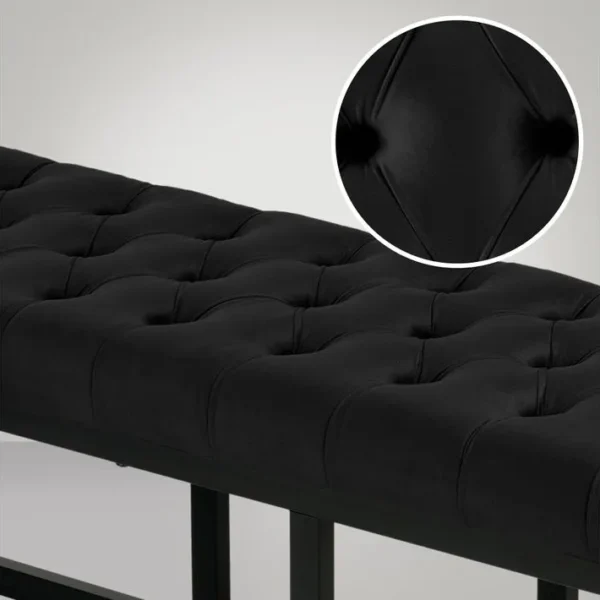 Banquette Polson En Velours Avec Support En Métal Noir Noir /120 Cm