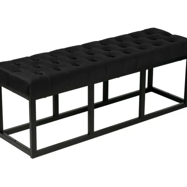 Banquette Polson En Velours Avec Support En Métal Noir Noir /120 Cm