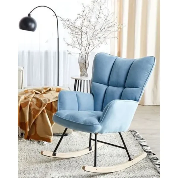 Fauteuil à Bascule Bleu Clair Oulu