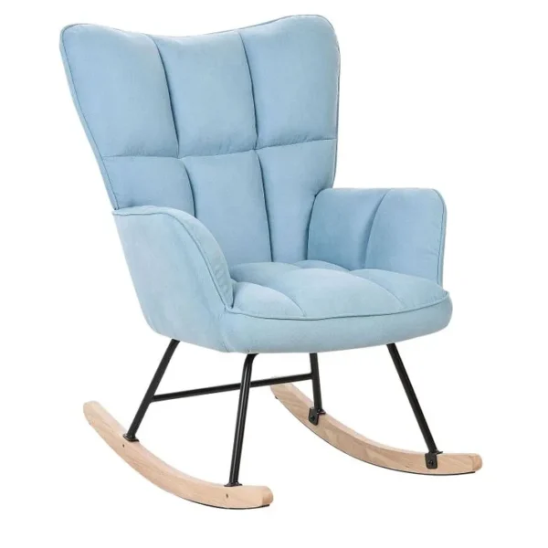 Fauteuil à Bascule Bleu Clair Oulu