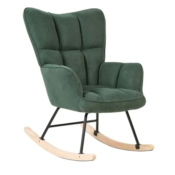 Fauteuil à Bascule Vert Émeraude Oulu