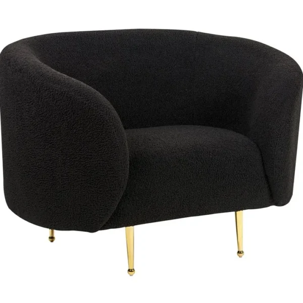 Bouclé Fauteuil Noir Loen