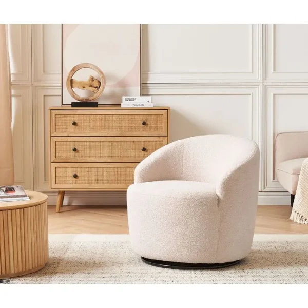 Bouclé Fauteuil Beige Davik