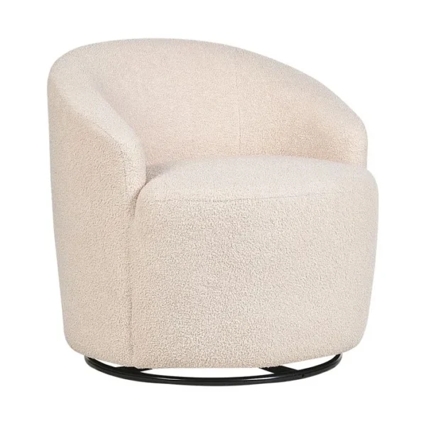 Bouclé Fauteuil Beige Davik