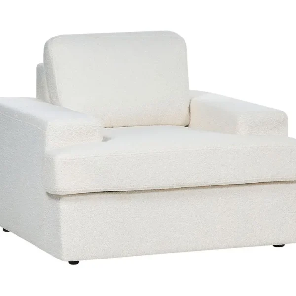 Bouclé Fauteuil Blanc Cassé Alla