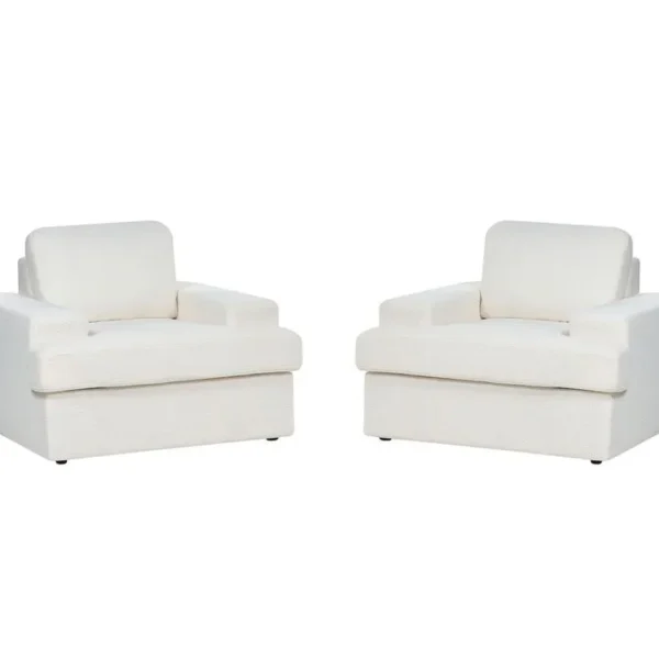 Bouclé Fauteuil Blanc Cassé Alla