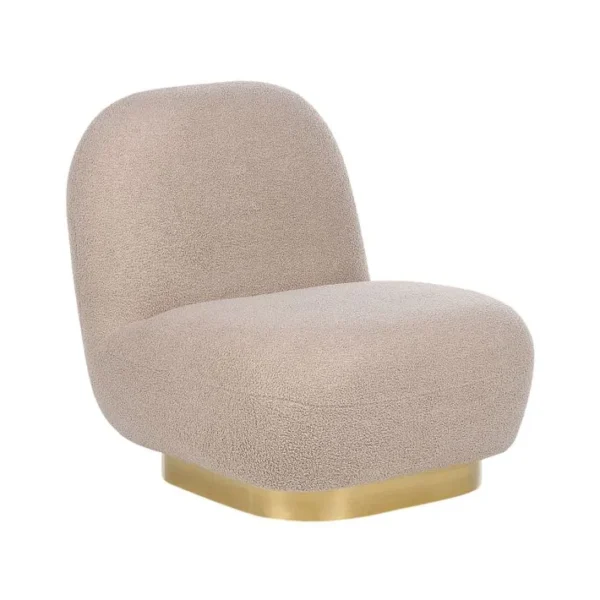 Bouclé Fauteuil Beige Loviisa